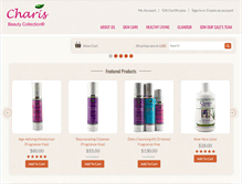 Tablet Screenshot of charisskincare.com